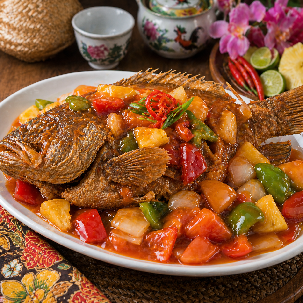 Kerapu Goreng Asam Manis Kedai Tiga Nyonya